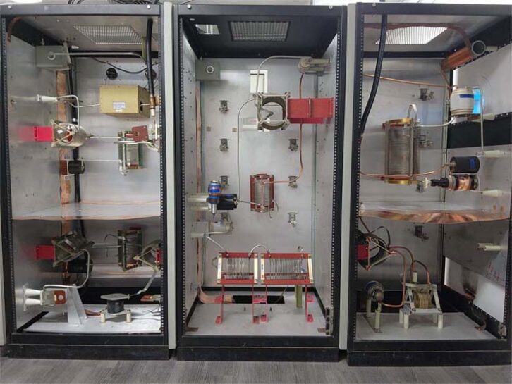 A rear view of the completed system.