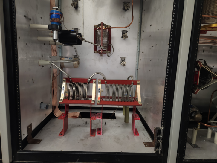 Coils connected in series to obtain the proper inductance range.