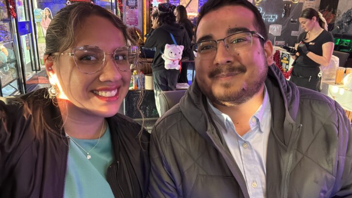 Garrison with his wife, Maricarmen. He said he dedicated the Echo app to her. "Her support was absolutely crucial while I was building this over the last several months," he said.