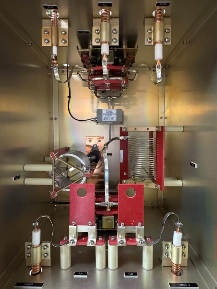 Inside the new Phasetek RF equipment custom-built to combine the KFUO and KXFN AM signals.