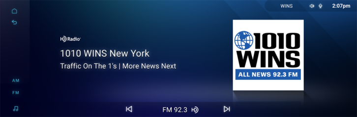 A sample Quu message for WINS on an HD Radio receiver