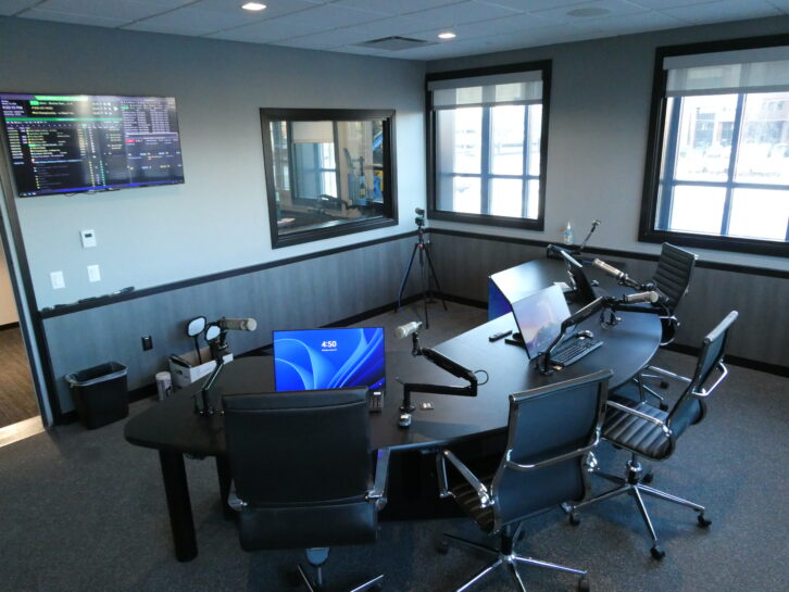 Natural light abounds in the talk studios, including WIBC’s.