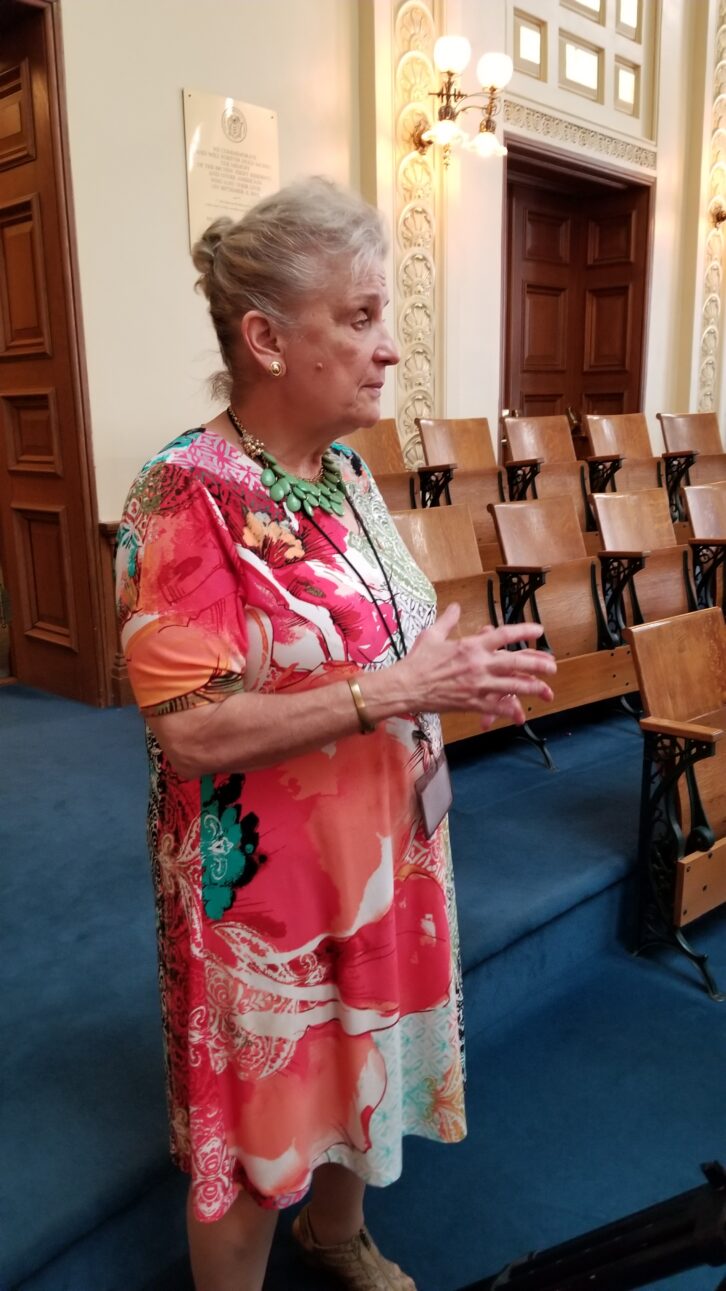 My mom gives a tour at the New Jersey State House in 2018. She retired from the Office of Legislative Services in 2019.