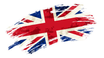 A grunge depiction of the Union Jack flag of the United Kingdom