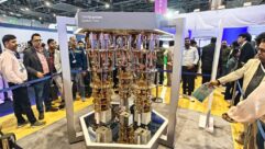 Replica of an IBM Quantum Computer at the India AI Impact Summit in February 2026 in New Delhi.