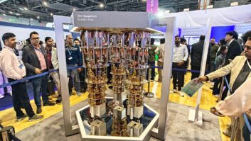 Replica of an IBM Quantum Computer at the India AI Impact Summit in February 2026 in New Delhi.