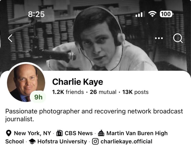 From Charlie Kaye’s Facebook profile page