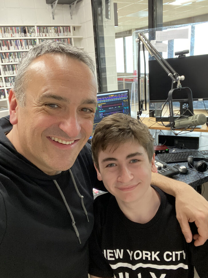 Jason Feldman is a second-generation WKWZ broadcaster. He is pictured here in the studio with his father, Eric, who was heavily involved with the station during its 1980s heyday.