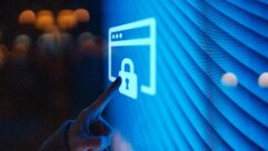 Smart technology. Connecting the future. Lifestyle and technology. Cyber crime. Online privacy protection. Data protection. Futuristic concept.