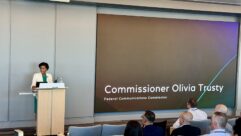 Trusty at the National Summit on Protecting Critical Communications Infrastructure in Philadelphia on Thursday. Credit: X