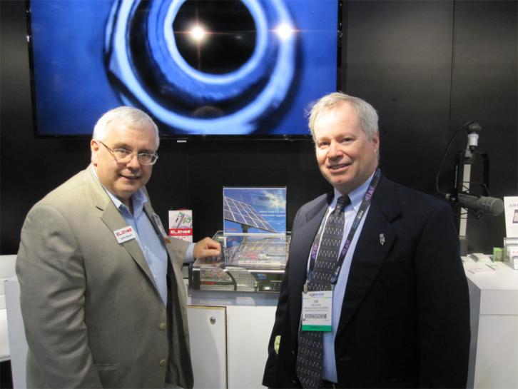 Joe Davis, right, with “Workbench” columnist John Bisset at the 2012 NAB Show. 