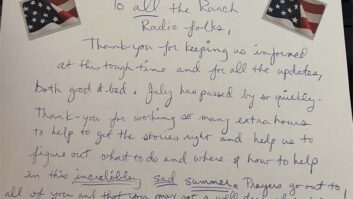 A listener thank you note to the staff at Ranch Radio.