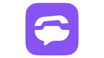 The TextNow logo, a purple image that combines the shape of a word balloon with the shape of a telephone handset