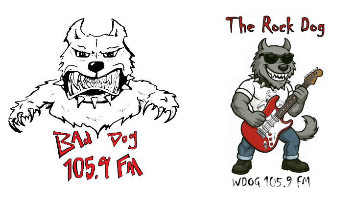 The evolution of WDOG(LP)'s logos.