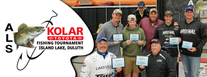KQDS-FM in Duluth, Minn., is the radio partner of the 31st Annual Kolar Toyota ALS Fishing Tournament. “Join Jason Manning from the KQ Morning Show, along with his son Colby, as they cast for a cure in the fight against ALS,” the station website says.