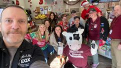 Vermont station WEQX is radio partner for a holiday match program run by the Stewart’s Shops chain that raises millions of dollars for local charities. The station’s Jason Keller is at the Ballston Spa, N.Y., location.