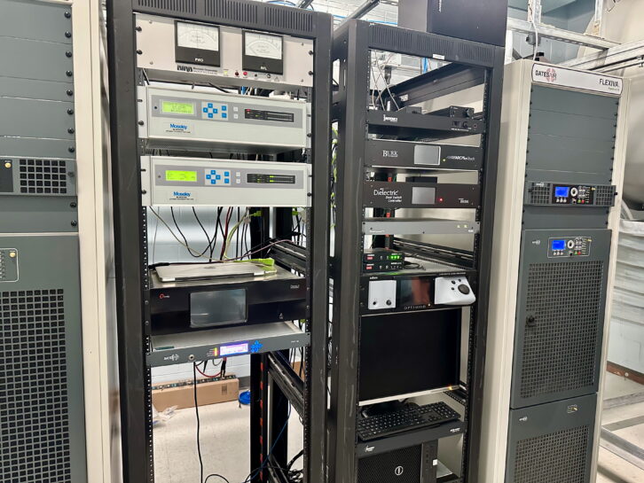 100.3 WRNB(FM)’s transmitter inside KYW(TV)’s transmitter building is a water-cooled, GatesAir Flexiva analog and HD Radio model which was installed in 2003. 