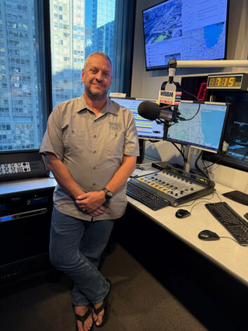Beau Duran in the WBBM(AM/FM) studio.