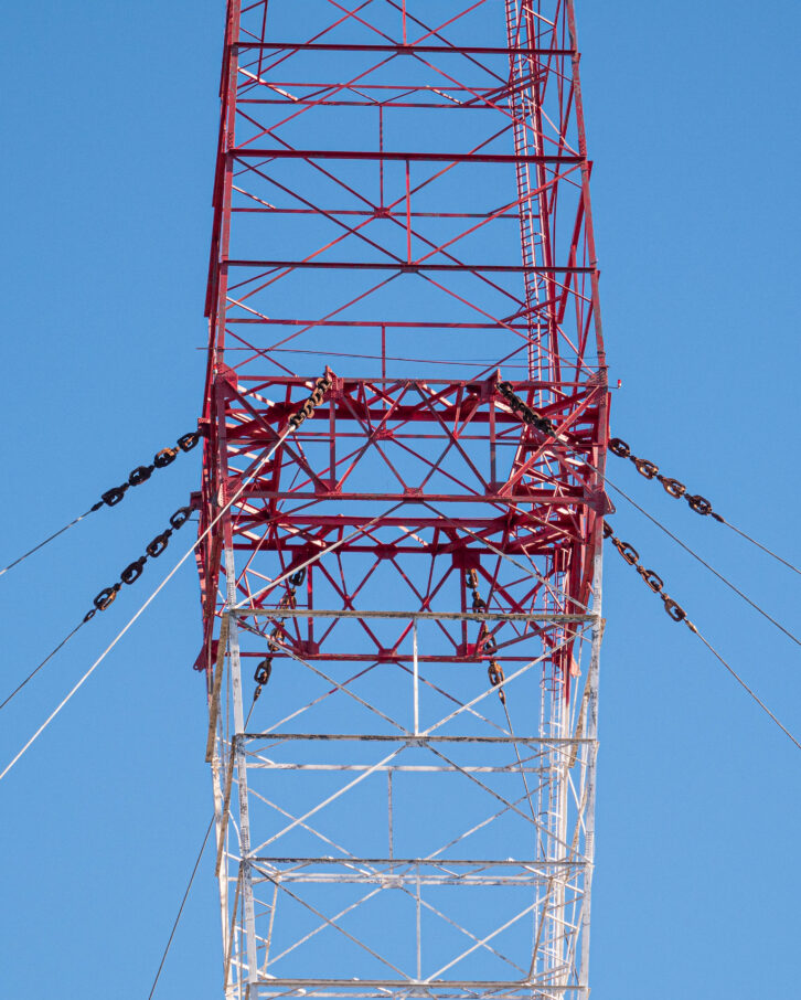 Fig. 2 Guy lines at the center of the tower.