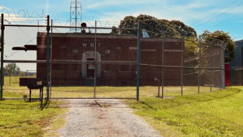 The front of WBT's transmitter building on Nation's Ford Road, taken by Caudle on June 14.