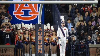 AUBURN, ALABAMA - NOVEMBER 29: Members of the Auburn Tigers marching band perform prior to their game against the Alabama Crimson Tide at Jordan-Hare Stadium on November 29, 2025 in Auburn, Alabama. (Photo by Michael Chang/Getty Images)