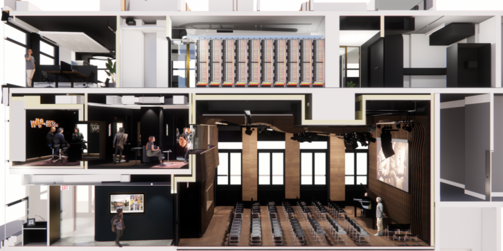 A cutaway artist rendering of WBGO's two floors at NJPAC. Credit: Meridian Design