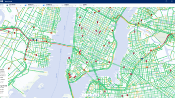 New York City, as shown, in Inrix's Mission Control application, which is part of its AI Traffic Reporter platform. Click to enlarge.