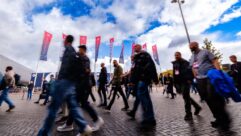 Attendees enter IBC.