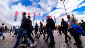 Attendees enter IBC.
