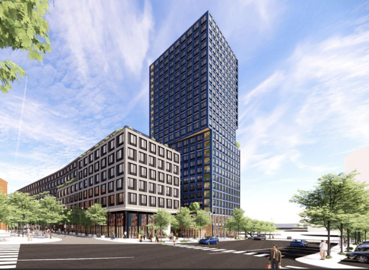 An artist rendering of the Newark Artside redevelopment project. Credit: Meridian Design