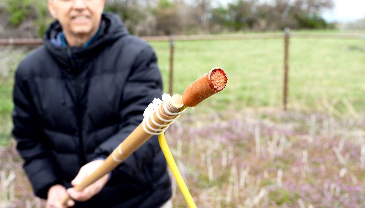 The remains of a hot dog after it has been applied to an AM radio tower operating in its daytime pattern, at around 6 kW.