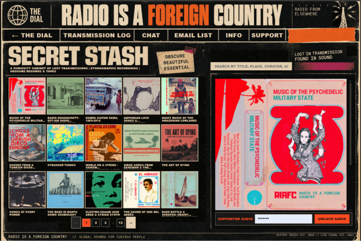 The Secret Stash streaming station offers an archive of mixes and recordings.
