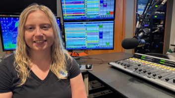 Rachel Schlarb in the studio with ENCO DAD automation.
