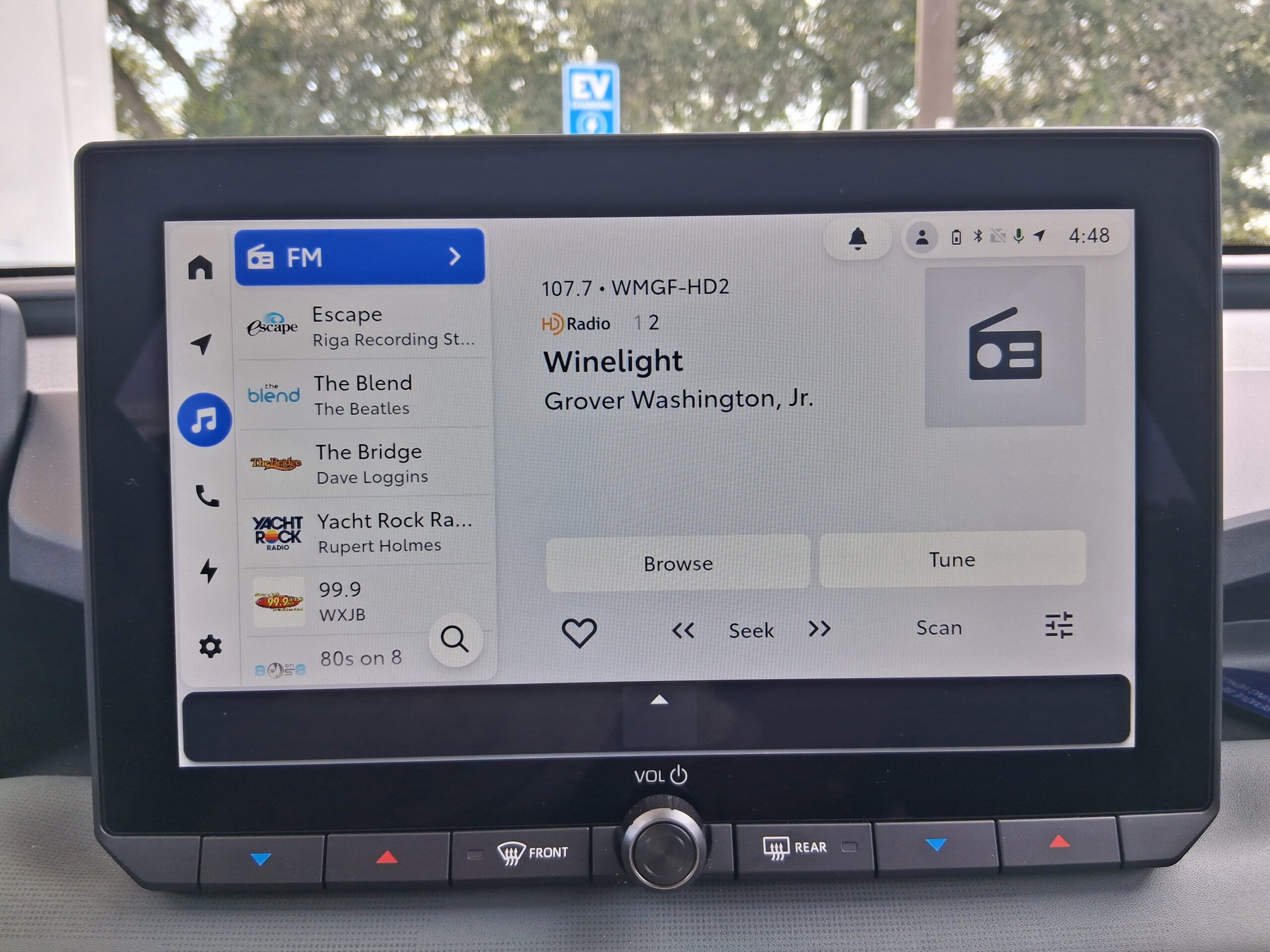 What an FM Screen looks like in Toyota’s RAV4 PHEV.