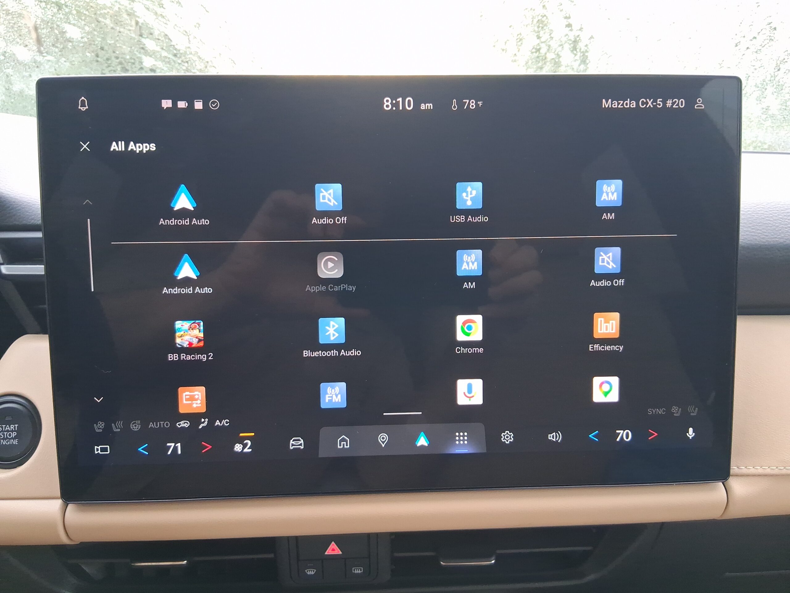 A forest of choices: Home screen for the Mazda CX-5 Mazda Connect Infotainment System