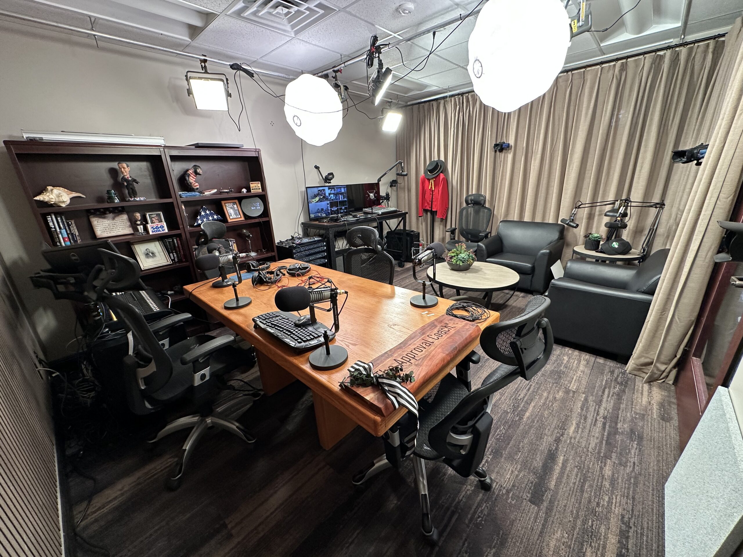 The KBLU studio, within the office space for Egberg's mortgage branch in Yuma.