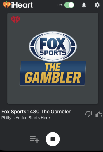 The lite mode toggle in the iHeartRadio app.