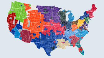 NFL affiliates by county, from RadioLand