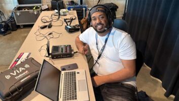 DJ “B-Swift,” on-air personality on Radio One’s Hot AC station WHHH(FM) in Indiana, broadcasts live at the Indy 500 with the Tieline ViA.