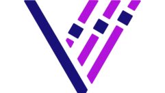 Veritonic logo, a stylized letter V in purple and black