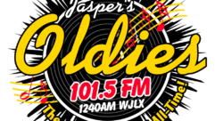 Logo of WJLX showing both its AM and FM frequencies